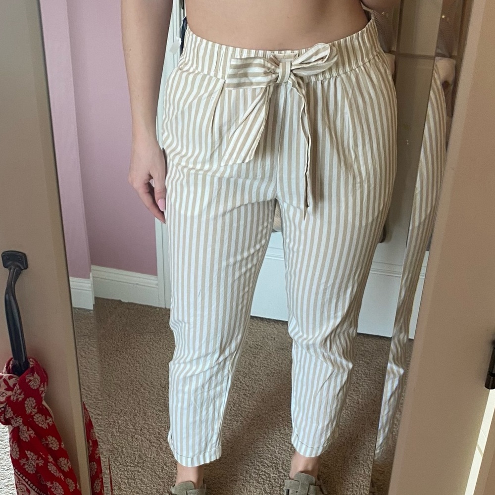 Stripped linen pants